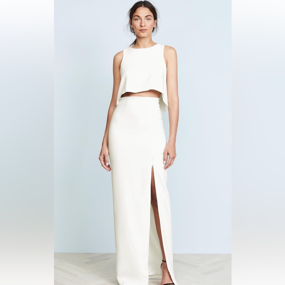 White two piece dress set